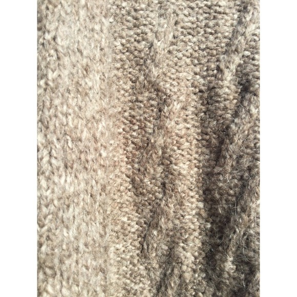 J.Jill oversized alpaca cardigan womens S cable knit sweater brown tan beachy - Picture 3 of 13